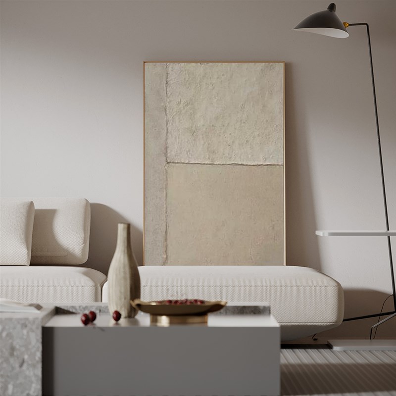 油画客厅沙发背景墙侘寂极简无框装饰画民宿酒店北欧抽象肌理挂画