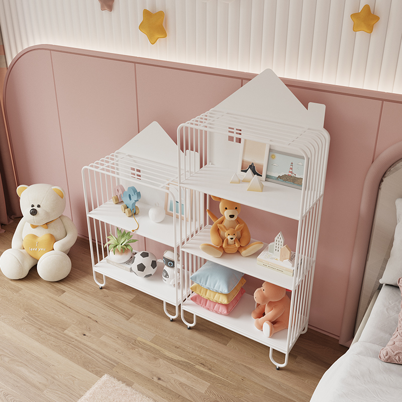 儿童置物架卧室落地置物架多层书架网红简约玩具杂物床头收纳层架