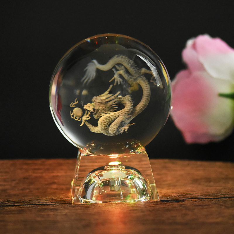 摆件水晶球龙球生日礼物
