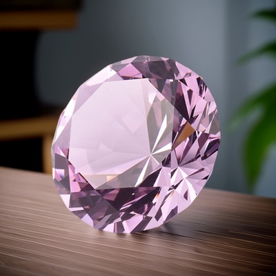 粉色水晶钻石玻璃摆件