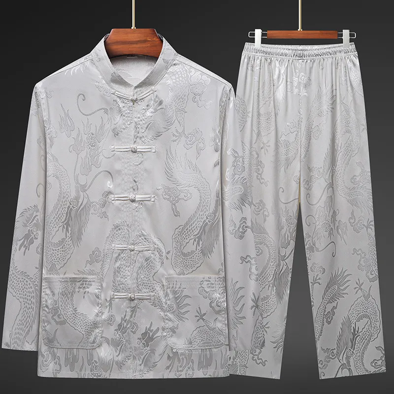 唐装男春夏装外套中国风网红衬衫男女中老年汉服老人衣服爸爸套装