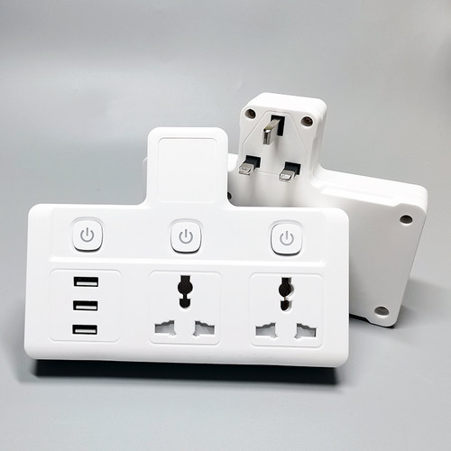 英规港式多功能插板usb插座英制港版插头面板多孔无线转换器白色
