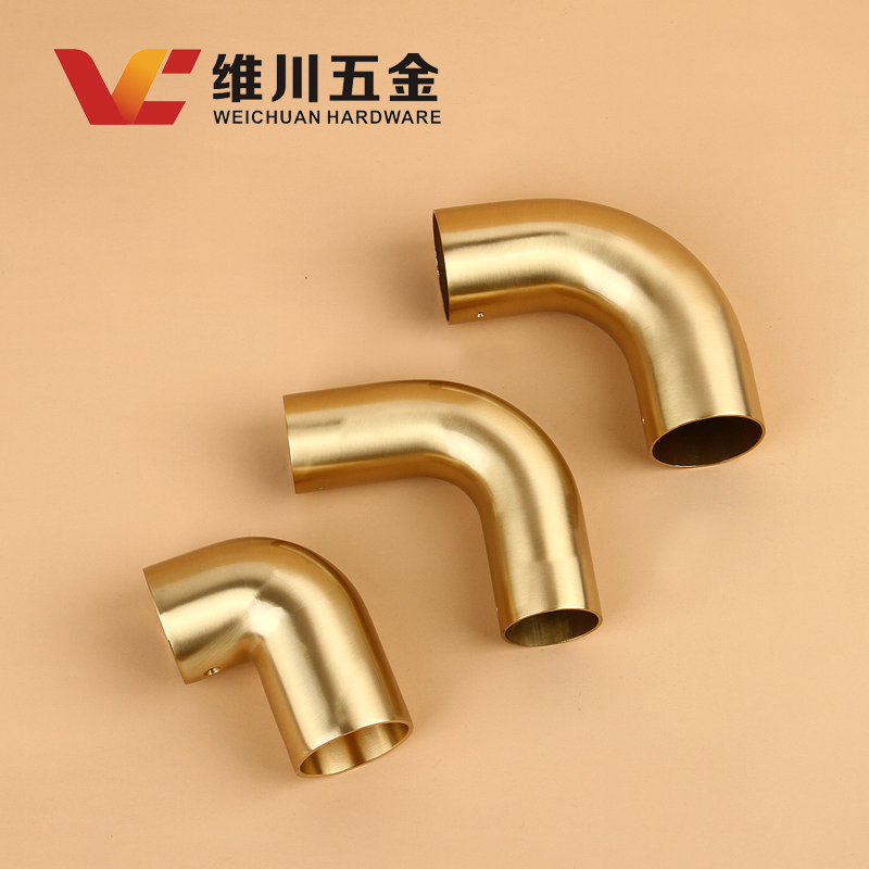 纯铜圆弯管新中式家具实木床沙发扶手套黄铜弯头连接轻奢直角脚套