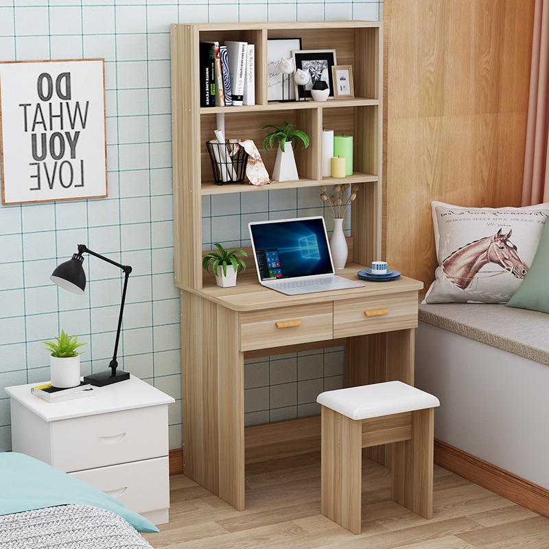 电脑书桌书架台式桌书柜卧室桌一体简约写字台学生家用多功能