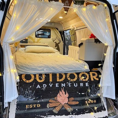 汽车后备箱摆摊布咖啡车尾箱毯子网红夜市摆摊桌布露营帐篷装饰毯