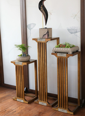 汉韵堂中式实木花架花台客厅摆件多功能置物架阳台装饰中国风花几