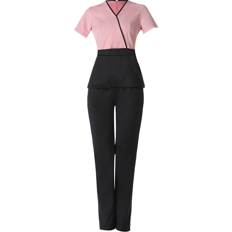 美容师工作服夏季女美容院高端时尚养生馆连衣裙足浴技师秋冬套装