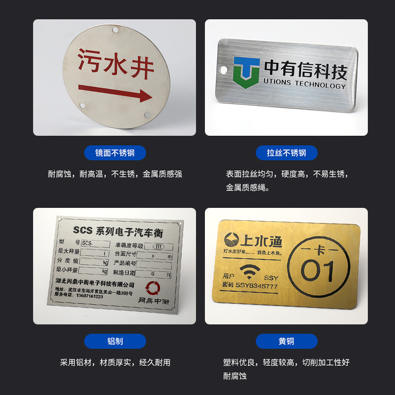 金属铭牌定制定做不锈钢铜铝合金铁制面板电机机床械商标logo丝网