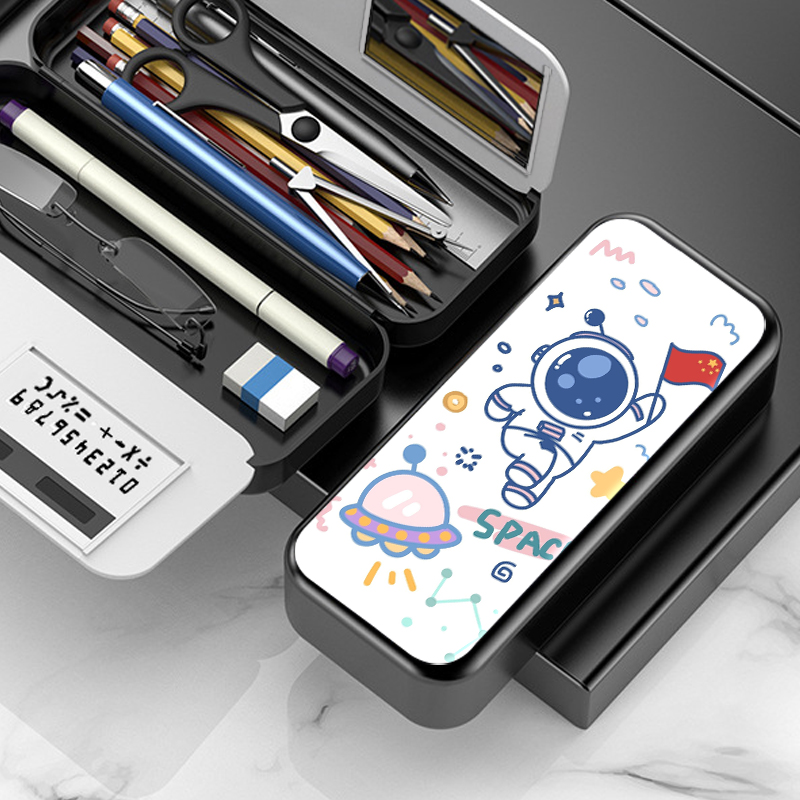 太空人宇航员文具盒多功能铅笔男孩女儿童卡通笔袋中小学生简约