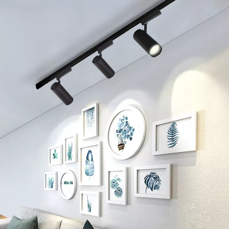 cob轨道灯服装店铺商用明装吸顶导轨式超亮聚光背景墙LED天花射灯