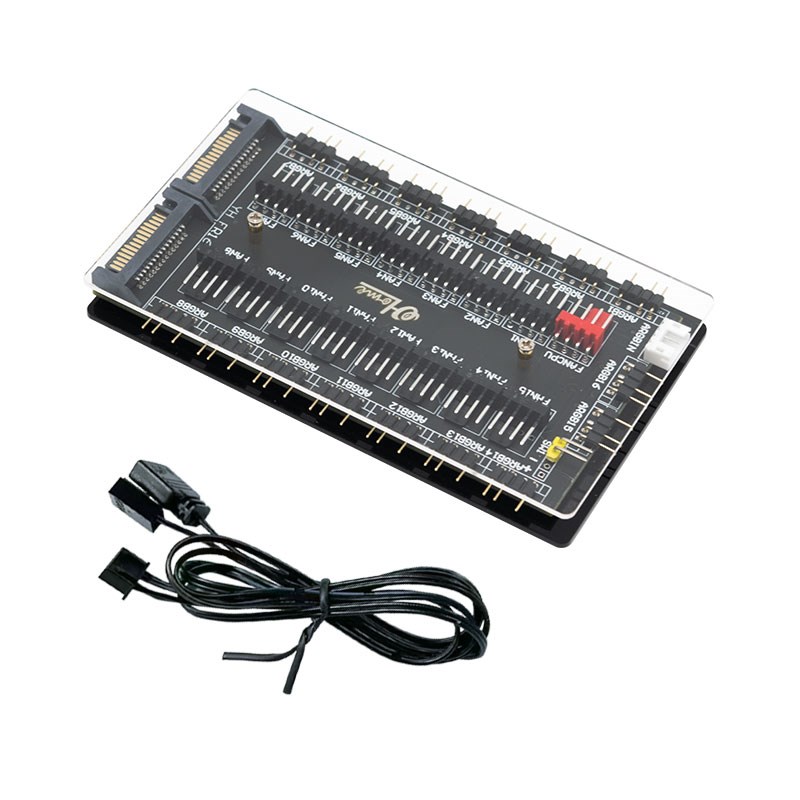 RGB风扇5V3针ARGB集线器 一分16路温控PWM调速神光同步AUZRA扩展