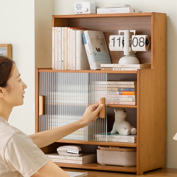 桌面书架客厅卧室置物架阅读架上收纳家用简易书柜办公桌儿童书桌