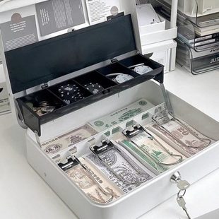 手提家用钱金保险箱商用收纳盒收银箱便箱收现 钱箱超市盒利店收款