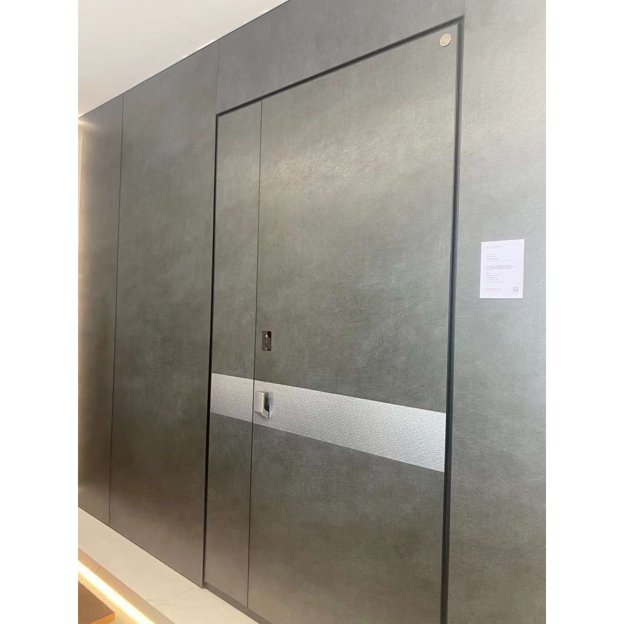 2022设计师款岩板门子母入户门源头厂家精雕铸铝门双面铝板别墅门