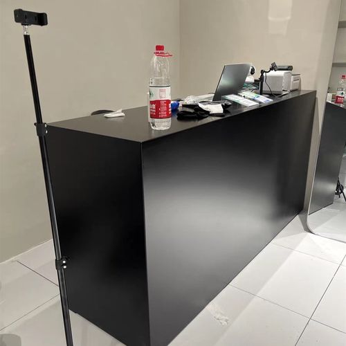 简约服装店收银台展示美容美发烤漆吧台小型店铺白色前台柜台定制