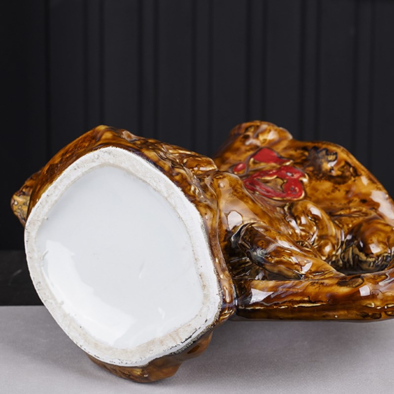 景德镇颜色釉陶瓷酒坛子5斤装老式树根酒壶仿古酒具收藏酒坛摆件