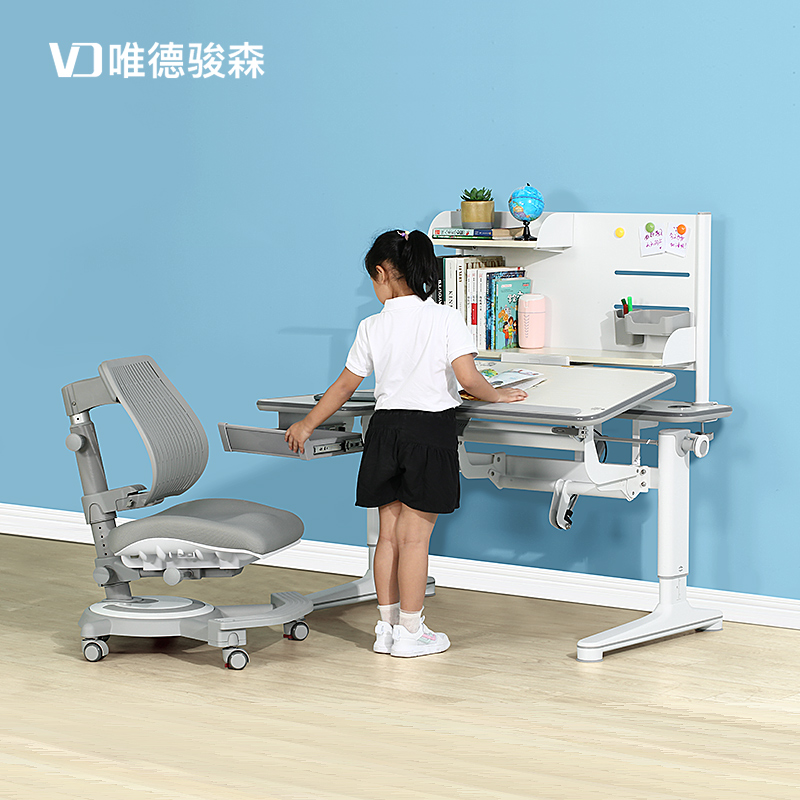 儿童学习桌小学生书桌可升降陪读小孩写字桌椅套装课桌椅实木家用