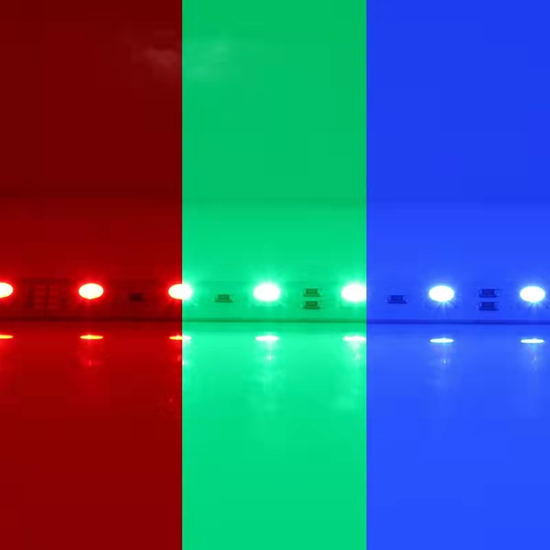 12V/24V5050RGB贴片七彩变色裸板硬灯条超高亮V型U型灯带客厅酒吧