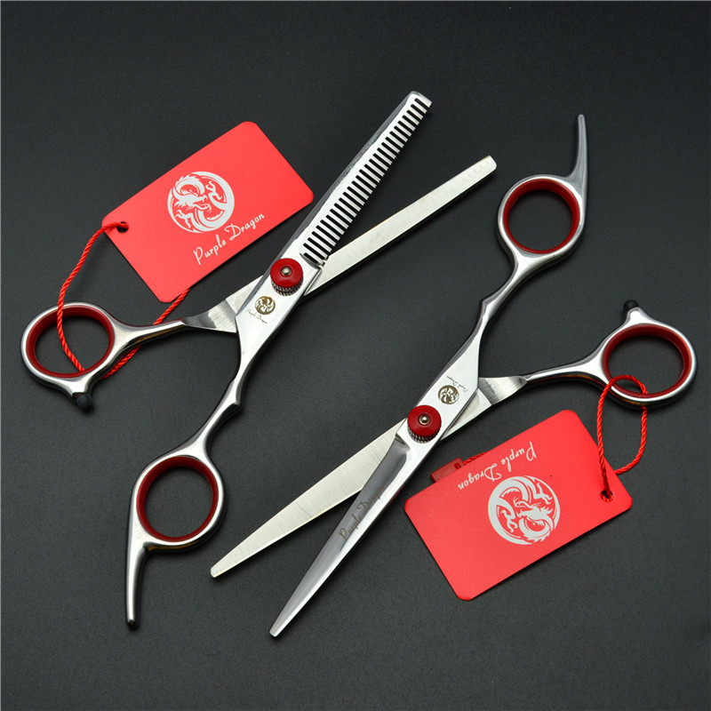 6.0寸紫龙螺丝红色美发剪刀平剪刘海剪牙剪理发剪刀儿童家用剪子