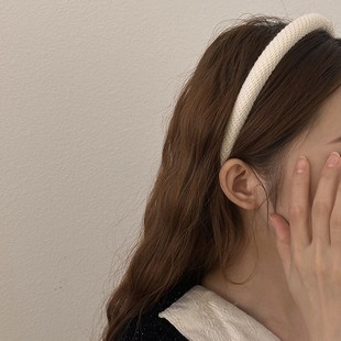 高颅顶头箍细款 洗脸发卡压发发捆头饰韩 百搭外出海绵复古发箍女款