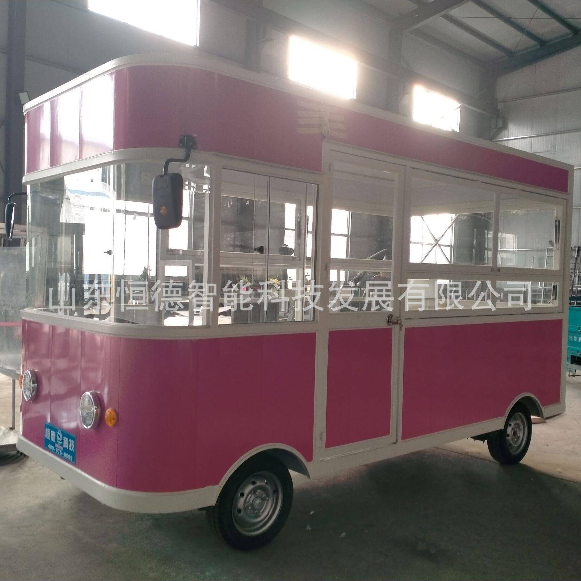 厂家定制电动四轮餐车多功能移动摆摊冷饮糖葫芦早餐餐车售卖车
