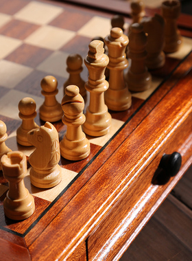 国际象棋实木磁性西洋棋成人比赛专用大号高档摆件装饰送礼chess