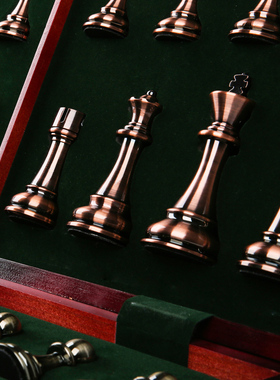 国际象棋比赛专用高档礼盒套装实木折叠棋盘超大棋子西洋棋chess