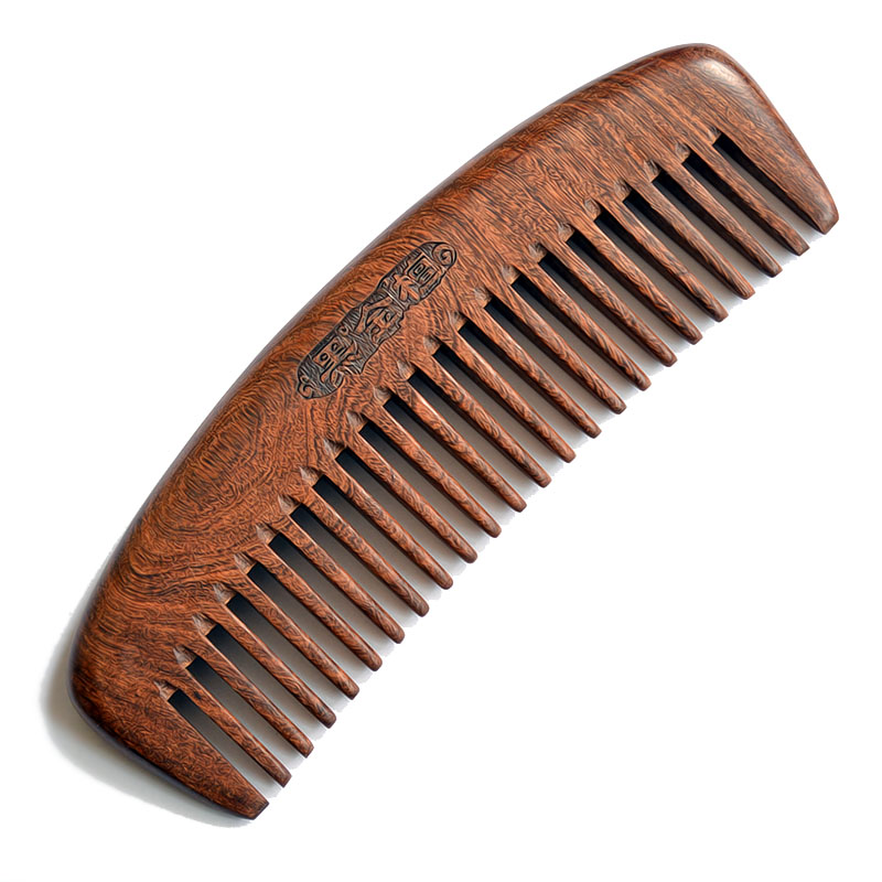 黑金檀木梳子檀木防脱发防静电宽齿大齿木头梳子包邮檀香木梳刻字