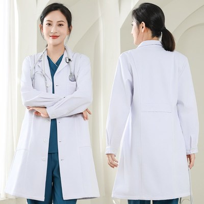 白大褂加绒长袖医院男医生高端加厚冬季工作服实验室医师保暖外套