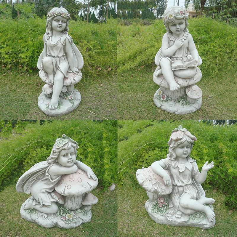 欧式家居花园装饰人物摆件玻璃纤维花仙子雕像工艺礼品摆饰橱窗天