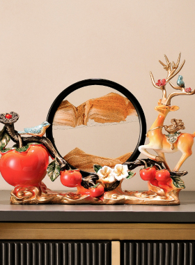 创意麋鹿平安喜乐摆件客厅 电视柜家居装饰 入宅新居玄关酒柜礼品