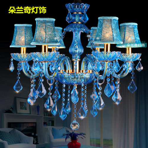 欧式客厅餐厅卧室KTV包厢酒店大厅网咖漫咖啡红色蓝色水晶吊灯具