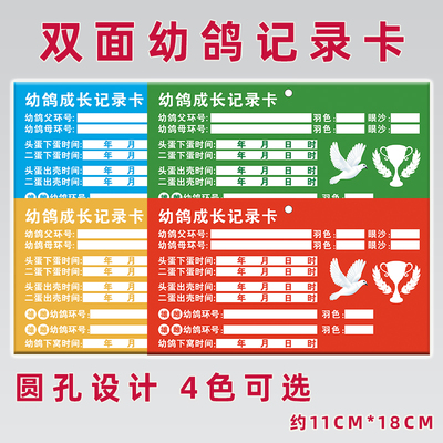 赛鸽幼鸽成长记录卡鸽子血统识别辨别卡血统书直系卡记录50张一套