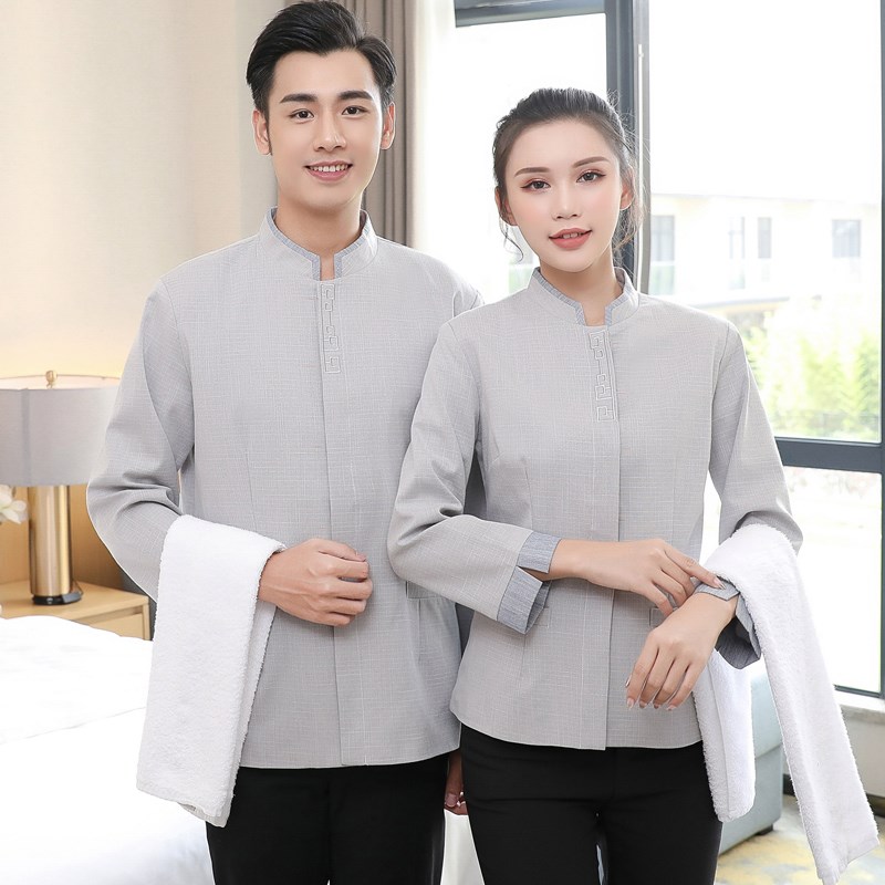 保洁工作服男女长袖秋冬装酒店宾馆客房物业阿姨服务员清洁工制服