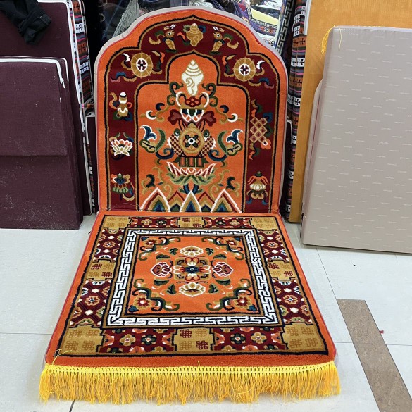 仿毛法座 藏式民族藏式法座地毯 垫带靠背打坐垫拜垫法座座垫