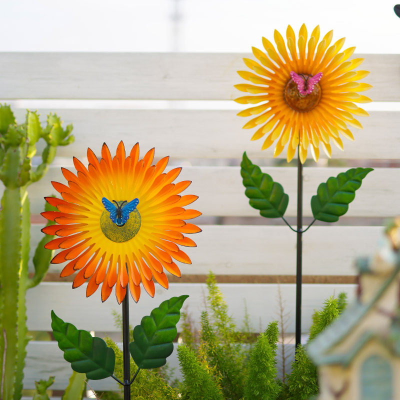 美式风铁艺风车户外花园装饰摆件别墅阳台幼儿园创意庭院造景布置