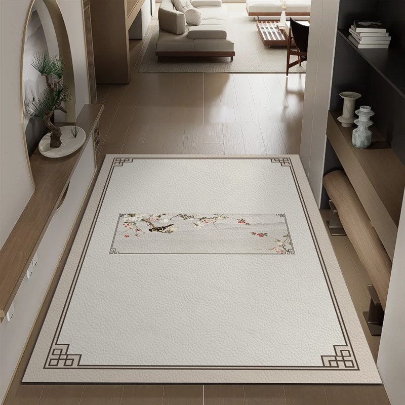 新中式入户脚垫室内免洗懒人地毯入门户地垫pvc可擦洗玄关换鞋垫
