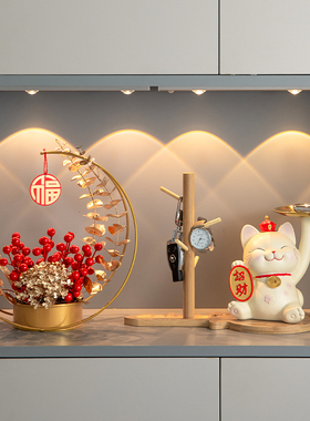 招财猫乔迁新居之喜搬家礼物家居玄关装饰品摆件入户钥匙收纳摆设