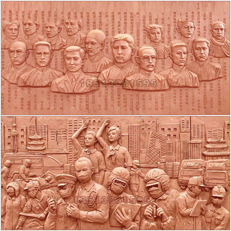 玻璃钢砂岩仿铜浮雕定制 红色文化校园党政法院题材浮雕定做 厂家