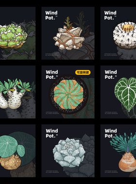 windpot原创植物冰箱贴蝴蝶兰冰箱贴热植磁贴块根创意