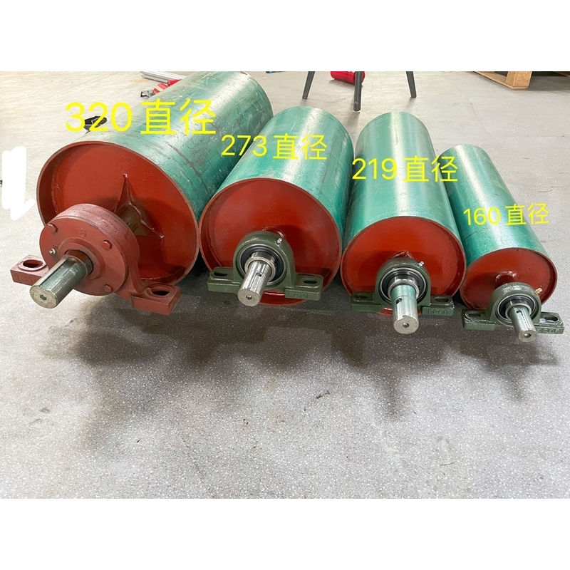 输送机电动滚筒 传送带主动包胶滚筒托辊 无动被动改向滚筒配件