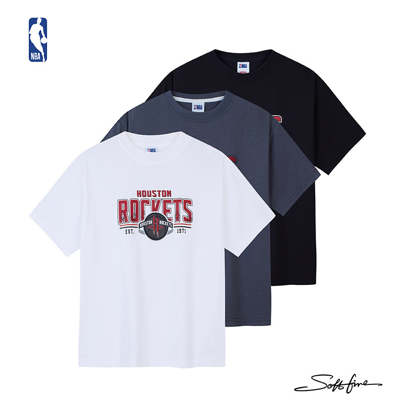 NBA火箭队儿童短袖男女孩透气舒适运动小学初中高中生T恤SOFTFIRE