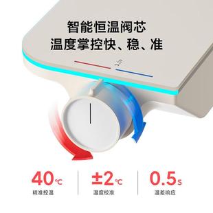 家用卫生间浴室增压淋浴套装 精铜奶油风恒温数显氛围灯淋浴套装