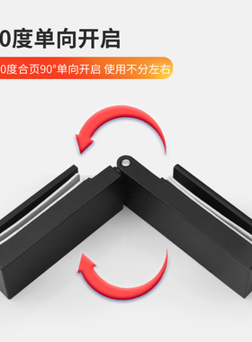 玻璃门铰链浴室夹304不锈钢淋浴房枪灰色长方型无框门夹摺页铰链