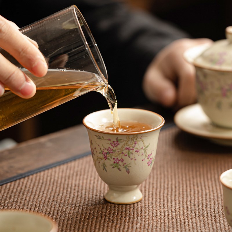 米黄汝窑主人杯家用陶瓷茶杯功夫茶个人专用单杯功夫茶具单个茶碗