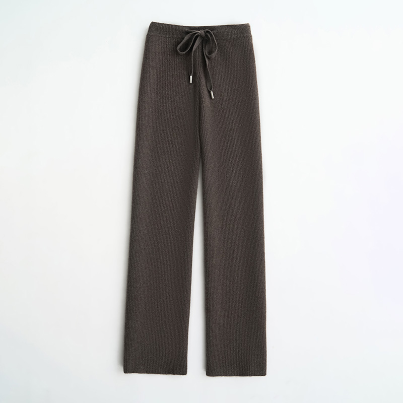 秋冬羊毛针织阔腿裤女垂感直筒裤子显瘦休闲拖地外穿加厚高腰长裤