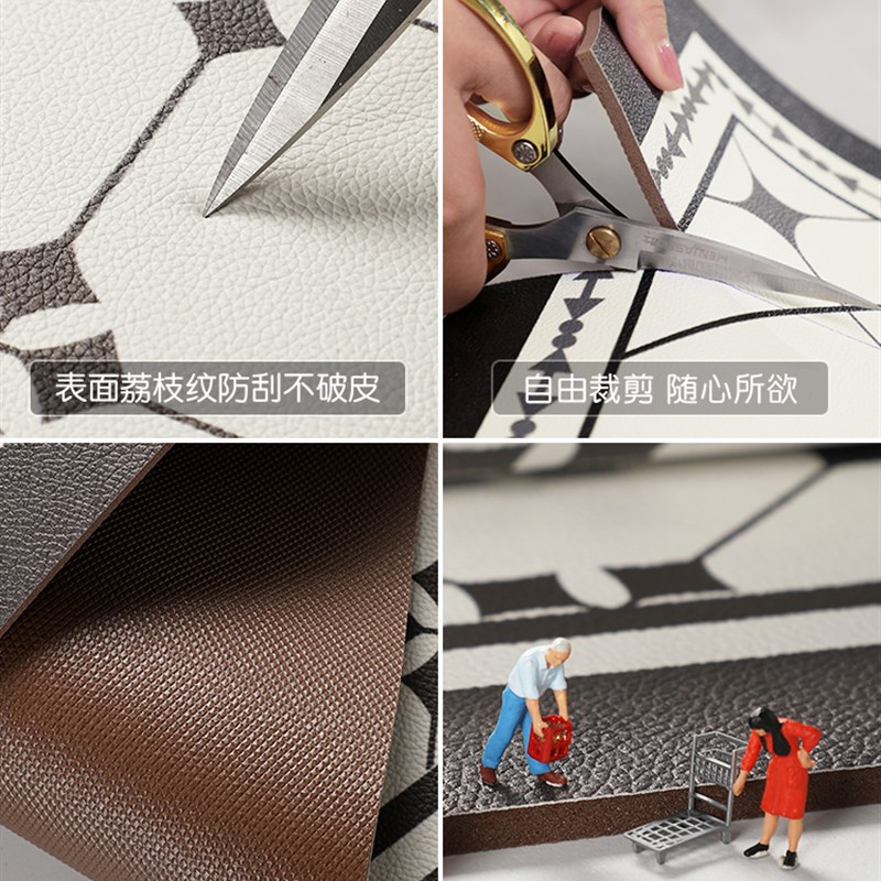 厨房地垫防滑防油可擦免洗高级耐脏整铺皮革脚垫2022新款防水地毯