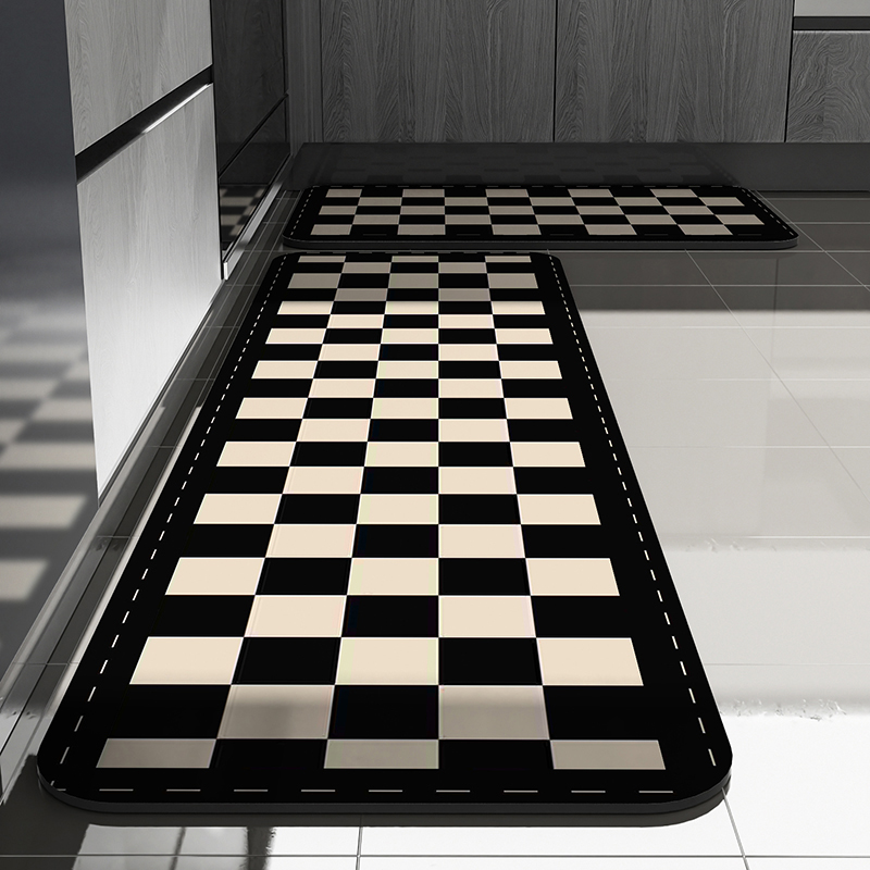 厨房地垫吸水防滑防油可擦免洗浴室卫生间脚垫硅藻泥门口家用地毯