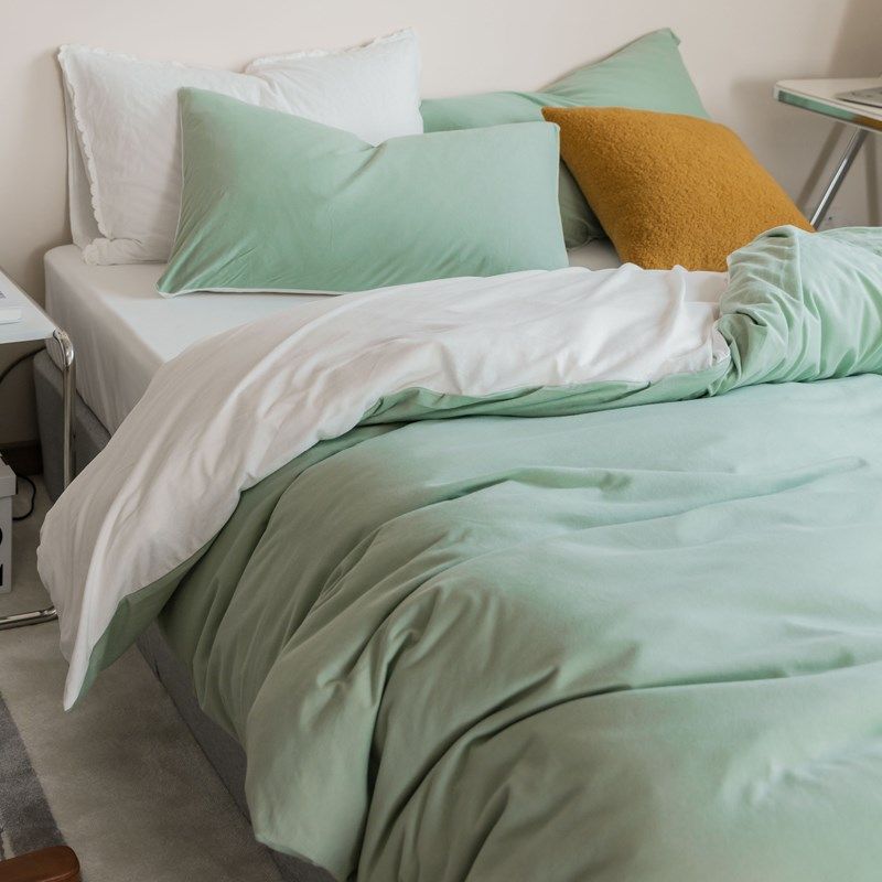 柔软亲肤透气丨A类针织天竺棉四件套 纯棉全棉床单被套床上床笠式