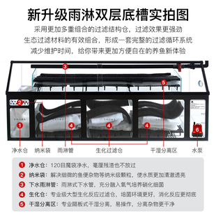 超白鱼缸水族箱家用客厅大型屏风智能玄关落地底滤免换水生态龙鱼
